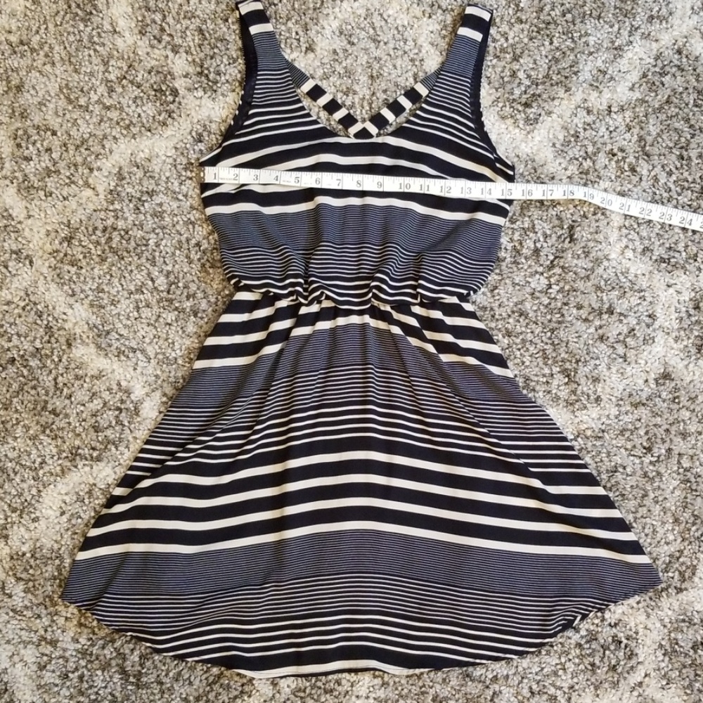 Lush Navy Blue/Cream Mini Dress XS - Picture 4 of 7